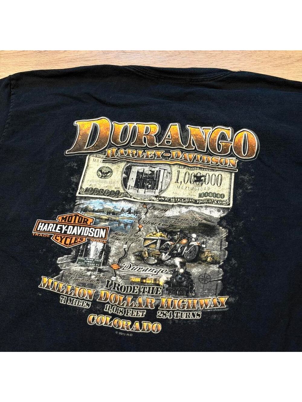 Vintage 2011 Harley-Davidson Durango Colorado Long Sleeve T-Shirt Size Large